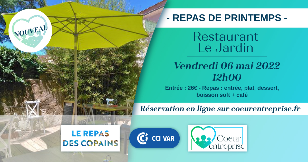 Repas Coeur Entreprise au restaurant Le Jardin (06/05/22)