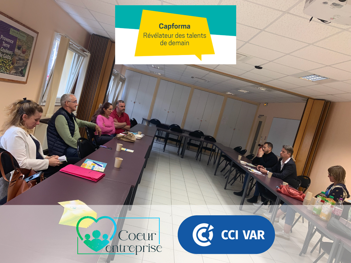 Réunion Coeur Entreprise du 14 avril 2022 à la CCI de Brignoles sur le thème du Compte Personnel de Formation, en partenariat avec Capforma